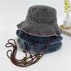 Men's String Denim Hiking Hat with Beads
