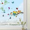 Double-sided Branch Colorful Bird Butterfly Wall Sticker Electrostatic Glass Sticker Window Visual Decorative Wall Sticker