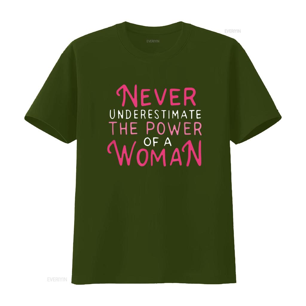 Never Underestimate The Power Of A Woman Strong Women T Shirt vintage Washed streetwear Comfortable Versatile Soft Stretched