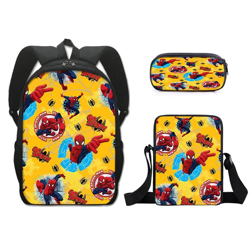 Backpack Spiderman Cartoon Collection Shoulder Bag Pencil Case For School Days