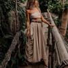 Women's Casual Half Skirt 2024 Drawstring Large Pockets Boho Loose Organic Cotton Long Skirt