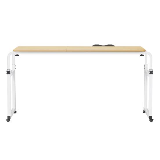 Mobile Overbed Table, Queen Size Over The Bed Desk with Wheels, Height And Length Adjustable Tilting Laptop Desk for Hospital And Home Use