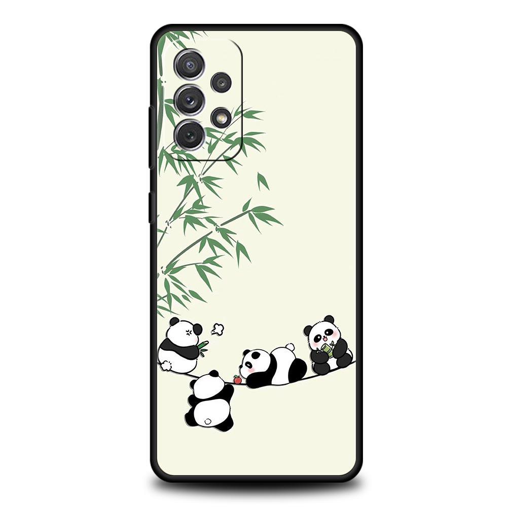 

Cartoon panda Phone Case For Samsung Galaxy A15 A13 A51 A71 A41 A31 A21S A03S A05 A35 A32 A55 A23 A25 A33 A53 A73 5G Cover Galaxy A21s