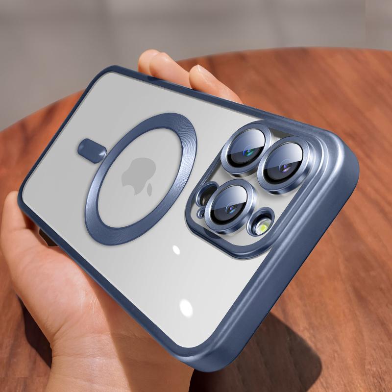 

Luxury Magnetic Wireless Charge Case For iPhone 15 14 13 12 11 Pro Max Plus Fashion Plating Frosted Matte Magsafe Bumper Cover For iPhone 14