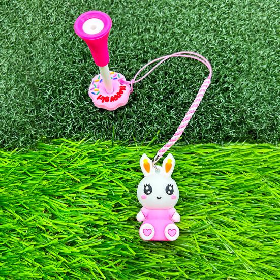 Cartoon Rabbit Golf Tee Hanger Plastic Anti Lost Golf Tee Ring with Strap Loss Prevention Tee Holder with Golf Tee for Men Women
