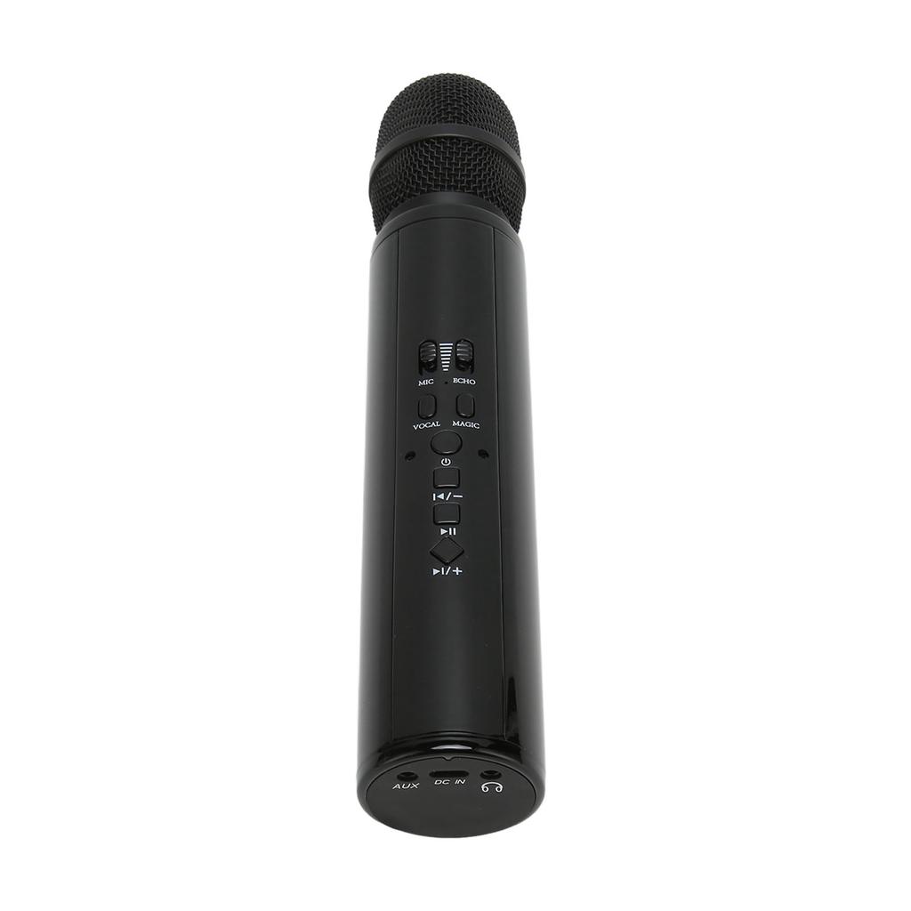 Bluetooth Handheld Microphone Noise Reduction Stereo Wireless Karaoke Mic with Recording for Smartphone PC Black
