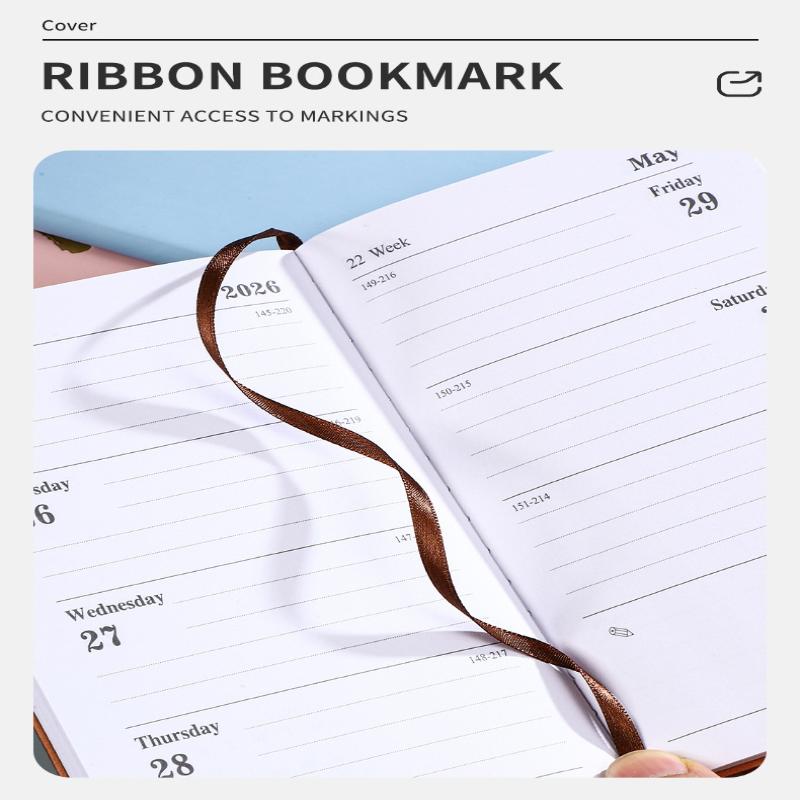 Ημερολόγιο A6 Προδιαγραφών 2026 Αγγλικό, Ημερολόγιο Δερμάτινο 64 Φύλλα 128 Σελίδων, Ημερολόγιο Καθημερινού Προγραμματισμού 365 Ημερών