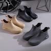 Men's Rain Boots Short Tube Casual Waterproof Shoes Non-slip Work Shoes Plus Velvet Warm Fishing Rain Boots