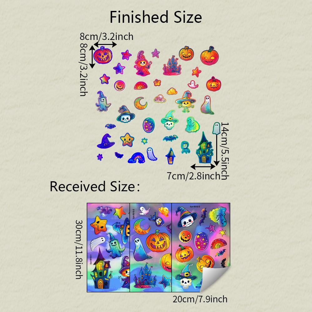 

Хэллоуин Красочный Лазерная Звезда Тыква Привидение Стекло Окно Дом Фестиваль Украшение Наклейки