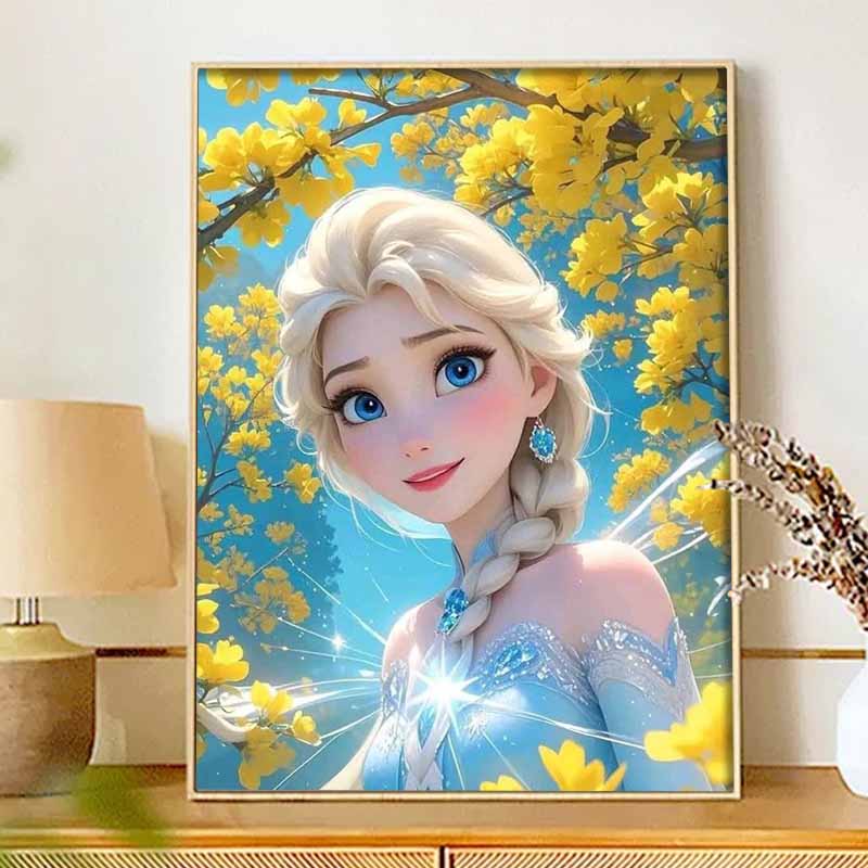 Disney diamond painting 5D round diamond full diamond Elsa handmade sticker, home decor painting