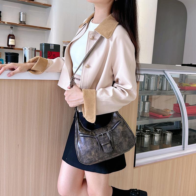 Modna torba na ramię, torba pod pachę, niszowy design, ozdoba na zamek błyskawiczny, torba typu półksiężyc do pracy