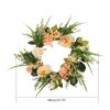 QX2E 15.7" Artificial Rose Wreath Front Door Decorations 40cm Wreath with Hydrangea & Green Leaves Wreath for Wall Decor