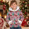 Kids Long Sleeve Christmas Print Casual Fashion Hooded Top