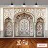 2D Mughal Bogen Fotografie Hintergrund Indischer Blumendruck Foto Hintergrund für Party Studio