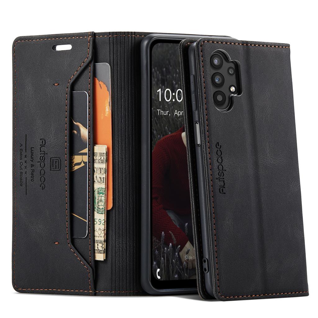 Vintage Leather Wallet Case for Samsung Galaxy A32 5G / M32 5G - RFID Blocking Flip Cover with Card Slots, Shockproof Protective Phone Case (4 Colors)