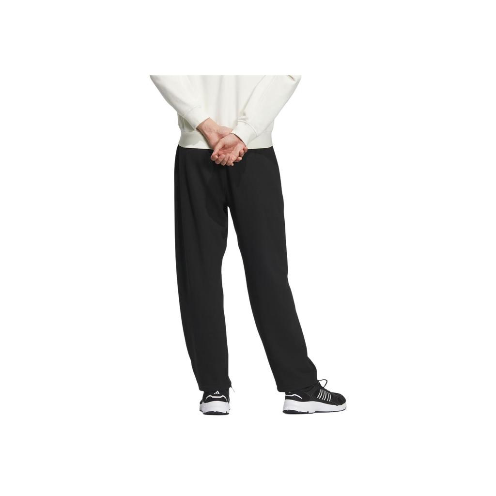adidas FW24 Logo Knit Tracksuit Comfortable Versatile Wide Leg Knit Sports Pants Men Bottoms Black JM3404