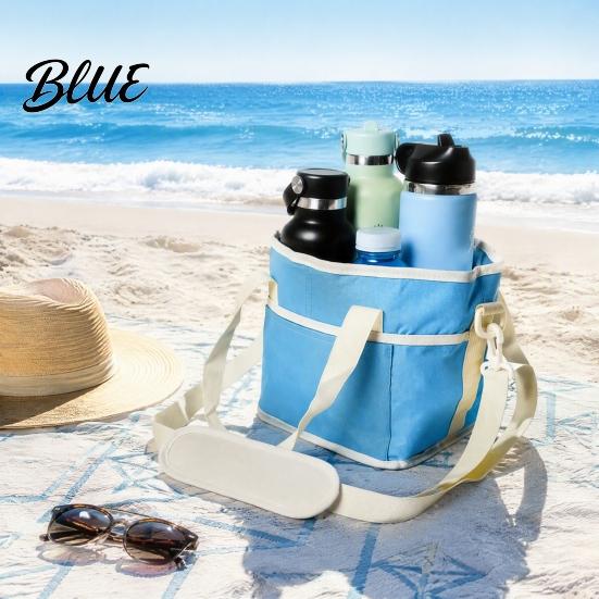 Stable Drink Caddy for Road Trips Beverage Pouch with Adjustable Strap Reusable Waterproof 4 Cup Carrier Heavy Duty Tray Cups Holder Foldable