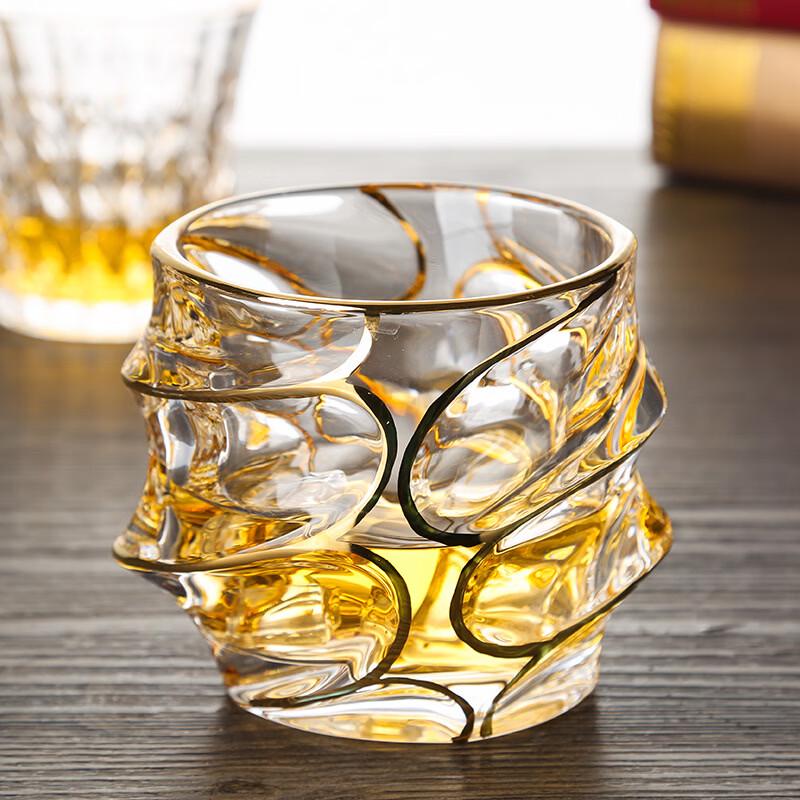 European Gilded Crystal Whisky Glass
