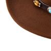 (One Size, Coffee) Western Cowboy Hat for Women Men Bohemian Cowgirl Hat with Beads Trim Outdoor Sun Hat
