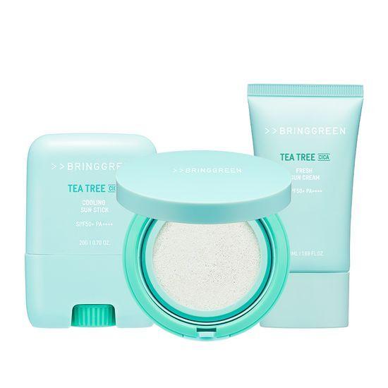 BRING GREEN Tea Tree Cica Sun 3-piece set/single item (sun cushion/sun stick/sun cream)