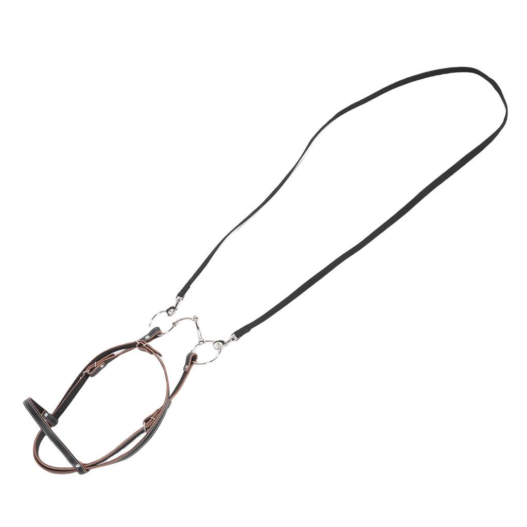 Horse Bridle with Rein Adjustable Size Cowhide Sturdy Comfortable Horse Headstall for Riding
