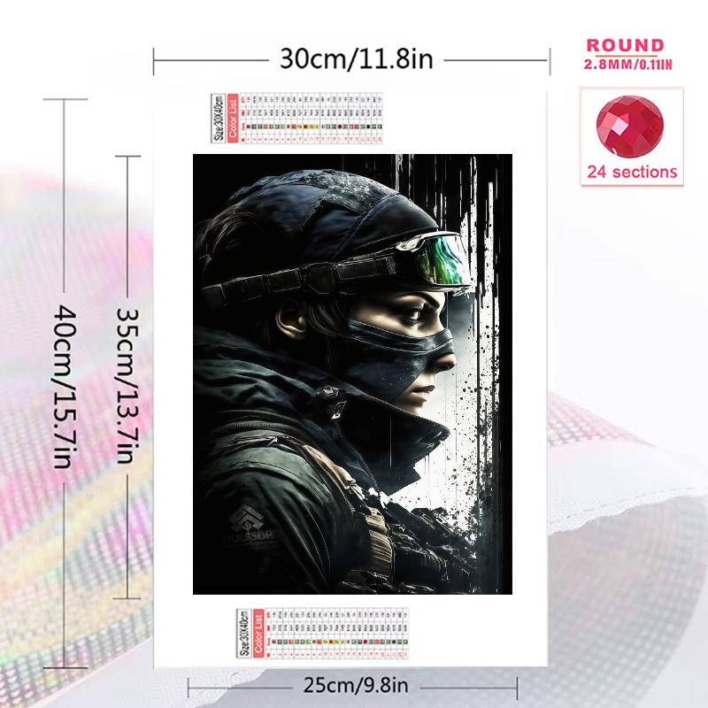 Rainbow Six Siege 100% Round Full Drill 5D DIY Diamond Painting Embroidery Cross Stitch Rhinestone Decor