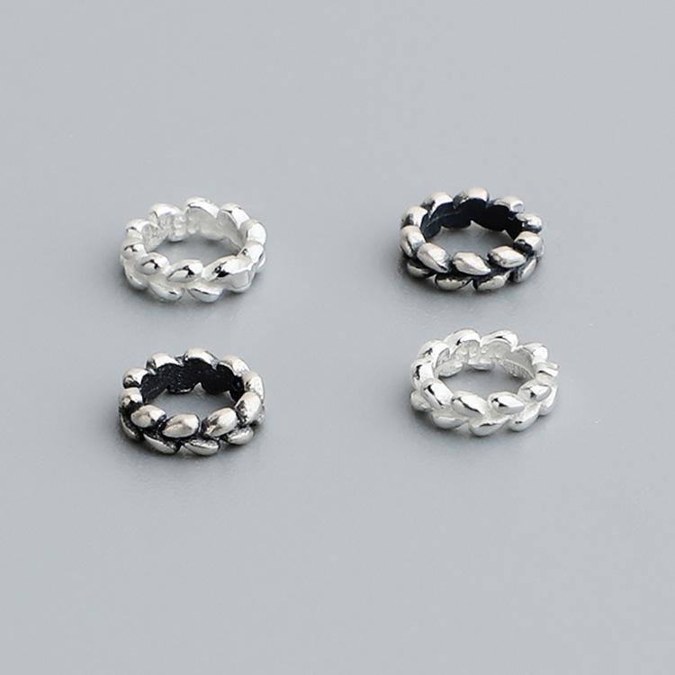 

S925 Sterling Silver Wheat Ear Beads for DIY Bracelets Black Thai Silver