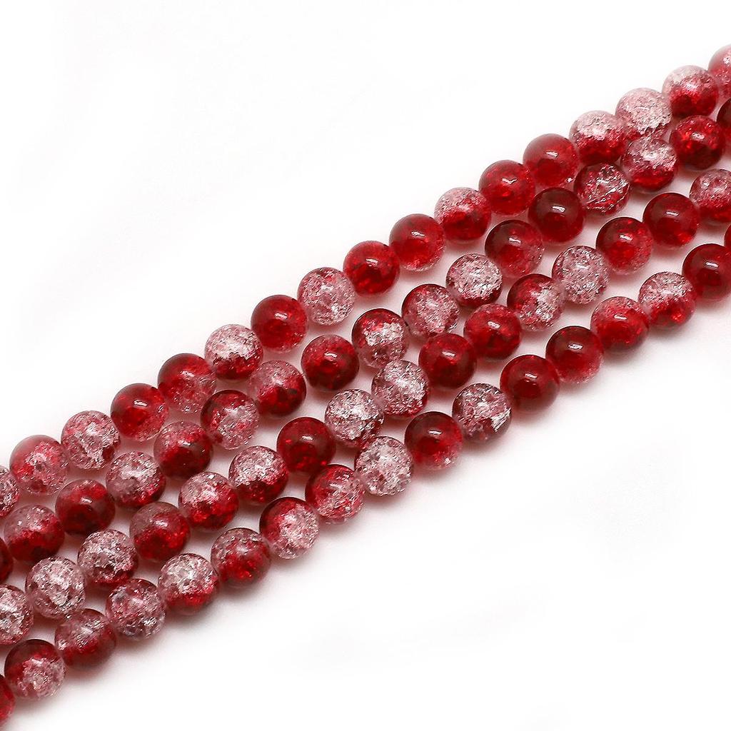4/6/8/10mm High Quality Crackle Design Glass Beads Colorful Smooth Round Beads For Jewelry Making DIY Bracelet Necklace Earring