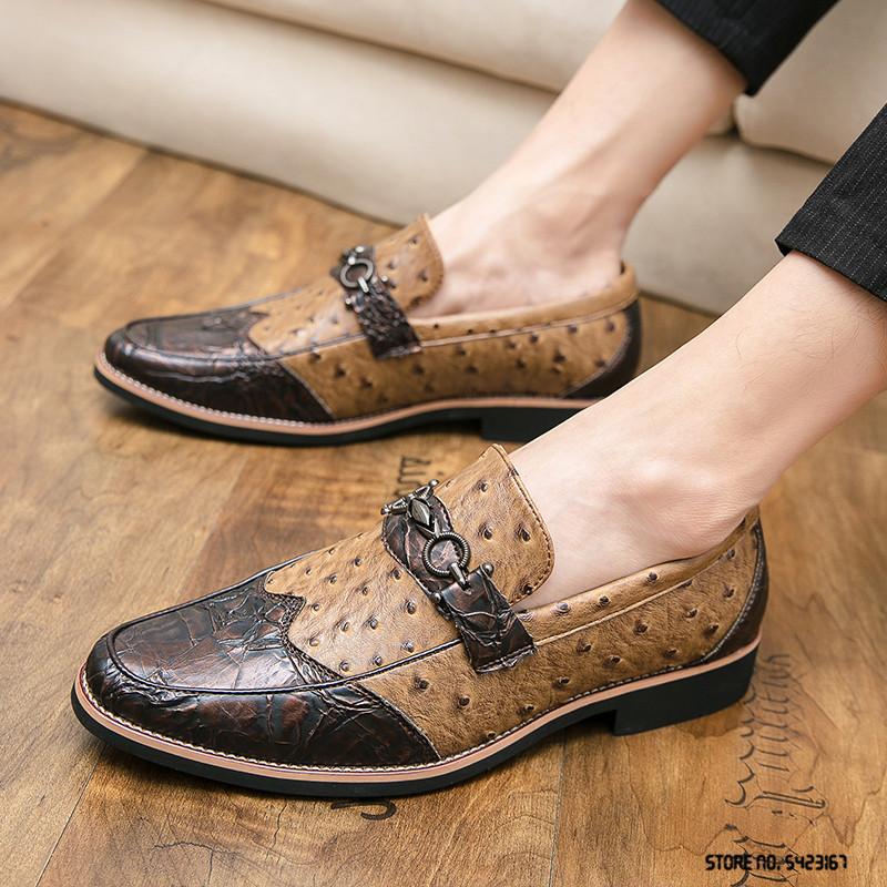 Fashion British Retro Fashion Novelty Two Tone Mix Flats Shoes For Men Casual Oxford Formal Dress Wedding Footwear Zapatillas Hombre