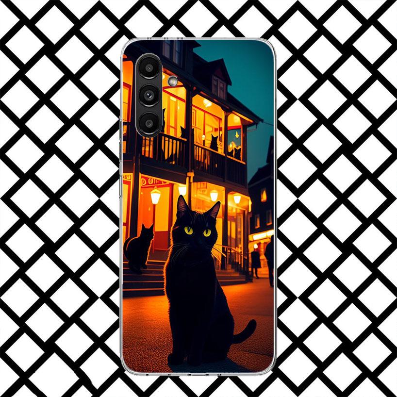 Anime Cat Rain Animal Phone Case for Samsung Galaxy A17 A37 A57 A16 A26 A36 A56 A15 A25 A35 A55 A14 A24 A34 A54 A13 A23 A33 A53