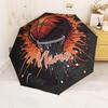 Fiery Basketball Splash Art With Personalized Name Outdoor Customize Your Name Automatic Umbrella Compact 8Rib Design Foldable Design Travel Essential