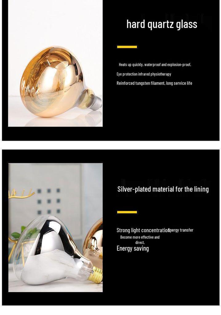 Explosion-Proof Pig Heating Lamp - Energy-Saving, Waterproof, Veterinary Household Heater