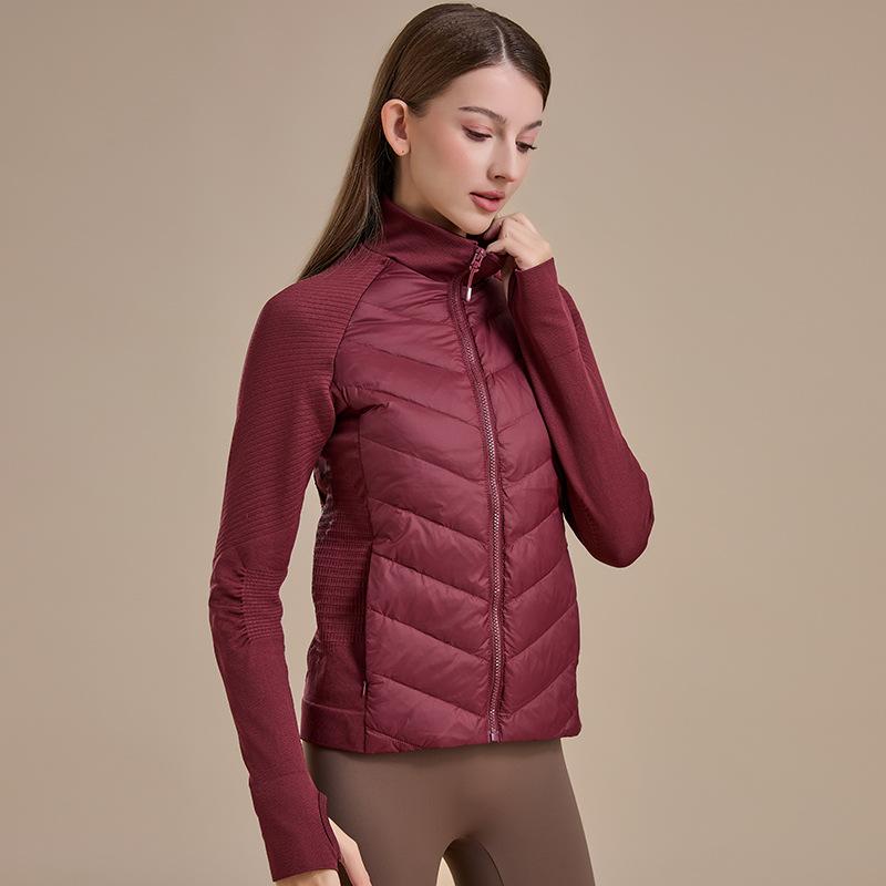 Sports down jacket women's short high-end three-dimensional light and thin goose down jacket white goose down sports cotton jacket
