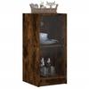 Vidaxl Cabinet With Glass Doors, Smoked Oak, 35X37X75.5 Cm