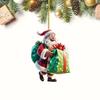 Santa Claus Acrylic Hanging Ornament 3D Effects Easy To Hang On Trees Garlands Wreaths Pendant Festive Home Decor