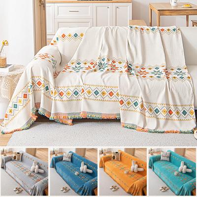 1PC Chenille Sofa Handtuch für Wohnzimmer Boho Stil Wohndekoration Sofabezug Couchbezug Quaste Doppelseitiges Handtuch Funda Sofá
