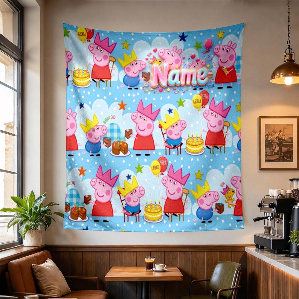 Custom Name Birthday Party Tapestry Wall Hanging for Bedroom, Living Room & Dorm Decor, Modern Home Wall Art