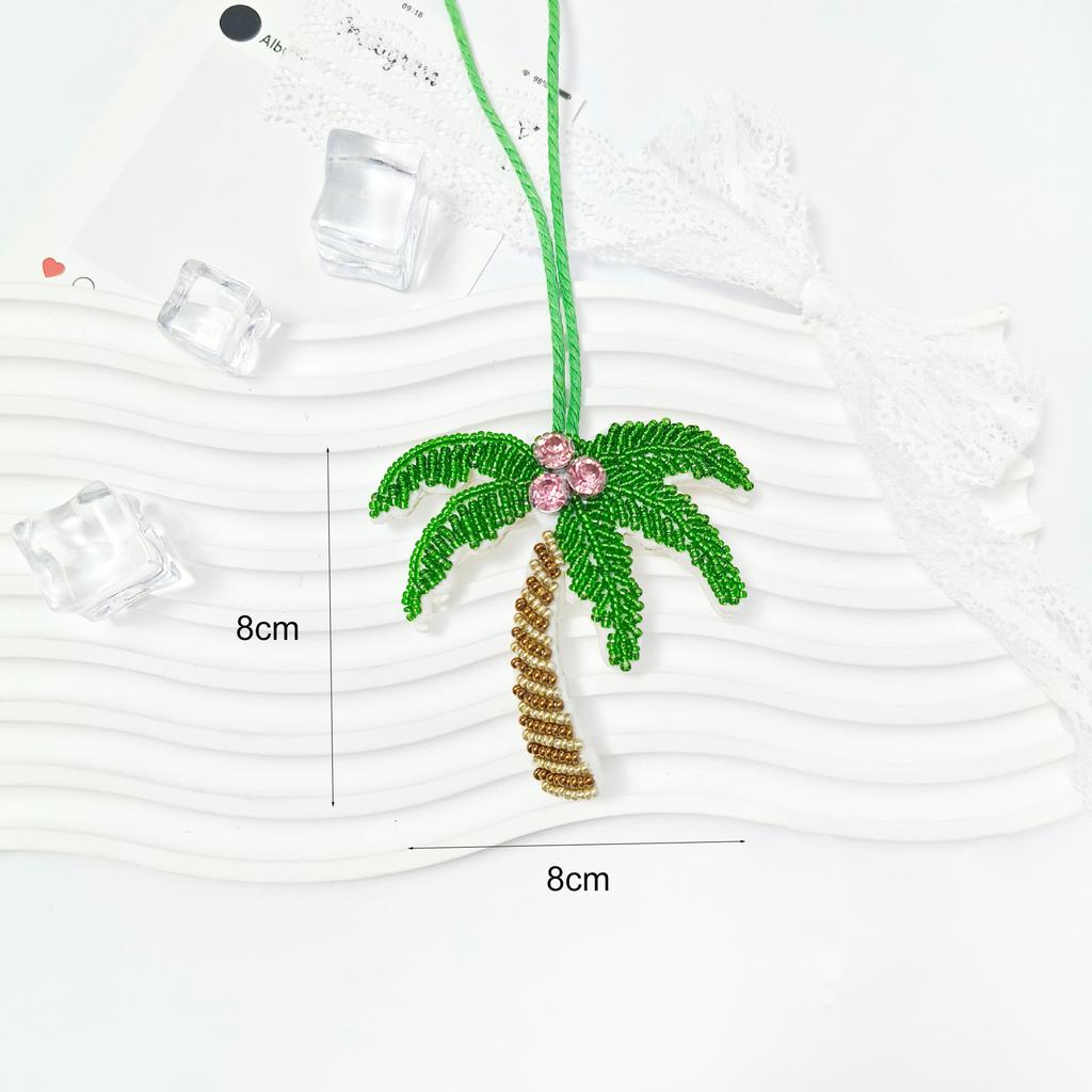 5-10cm Coconut Tree Decor Rainbow Patch Beaded Pendant For Clothing Applique Tropical Decor Wall Decor