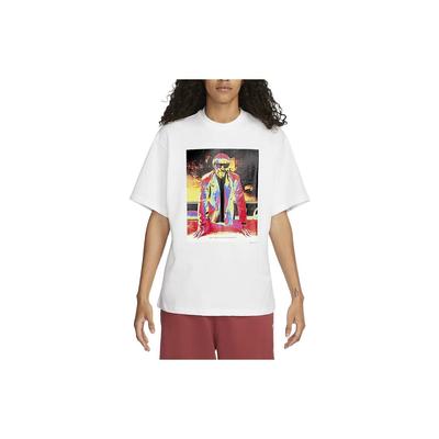 Nike Unifarbenes Rundhals-T-Shirt mit Pop-Art-Print, Kurzarm, Unisex-Oberteil, Weiß DX5827-100