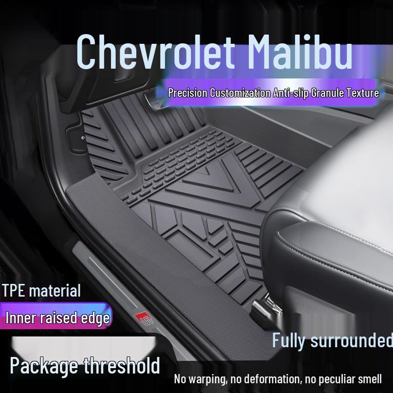 Chevrolet Malibu TPE Full Coverage Floor Mats with Door Sill Protection Single Layer Upgraded TPE Mats