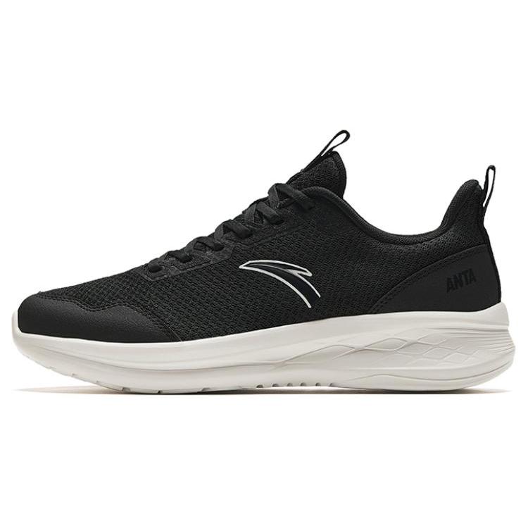 New Anta Running Collection Cushioned Slip Resistant Low Top Running Shoes Men's Black White 912425513-2