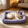 Summer Pet Cooling Bed Woven Cooling Mat Cat Bed Breathable Cooling Dog Bed with Raised Edges Anti-Slip Bottom for Small Dogs Cats
