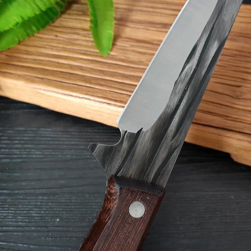 Coltello per disossare da cucina forgiato fatto a mano Coltello da pesca portatile per barbecue Mannaia per carne affilata Taglierina per verdure