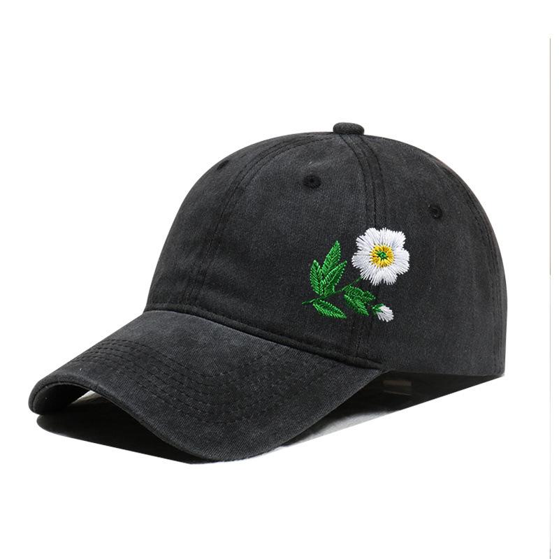 Embroidered Flower Diy Hat Soft Top Outdoor Sun Protection Casual Cotton Baseball Cap Fashionable Spring Summer Hat For Girls