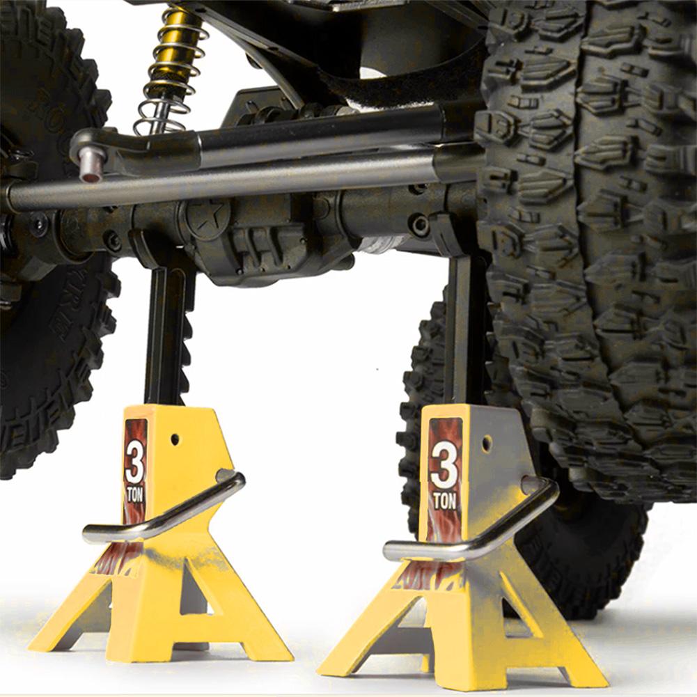 2PCS Simulation Metal Frame Placed Holder Height Adjustable Mini Jack Stands 3 Ton Floor Jack Stands for 1/10 RC Crawler Car