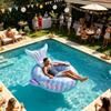 Inflatable Mermaid Tail Pool Chair Portable Float with Cup Holder & Backrest for Kids Adults Beach Lake River Party Summer