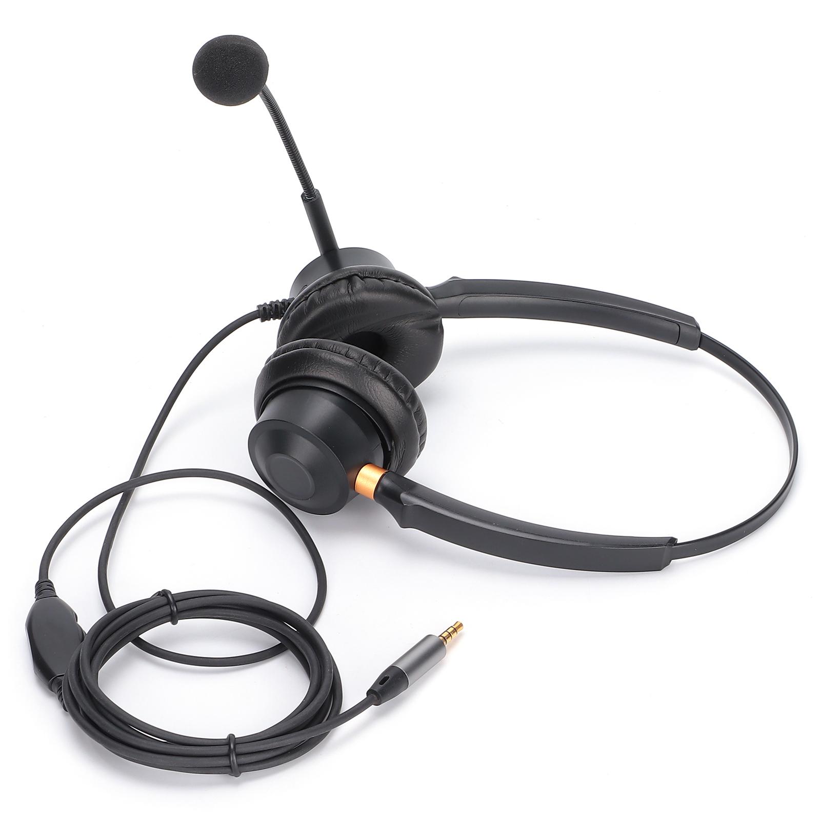 

Binaural Headset Aluminum Shell Telephone Headset with Microphone and Audio Control