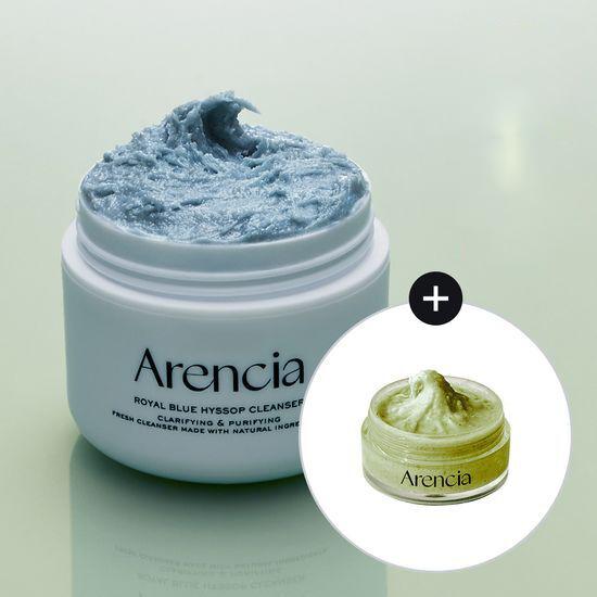 arencia Blue Hyssop Rice Mochi Cleanser – Gentle Exfoliating & Cooling Cleanser for Sensitive Skin (120g + 15g)