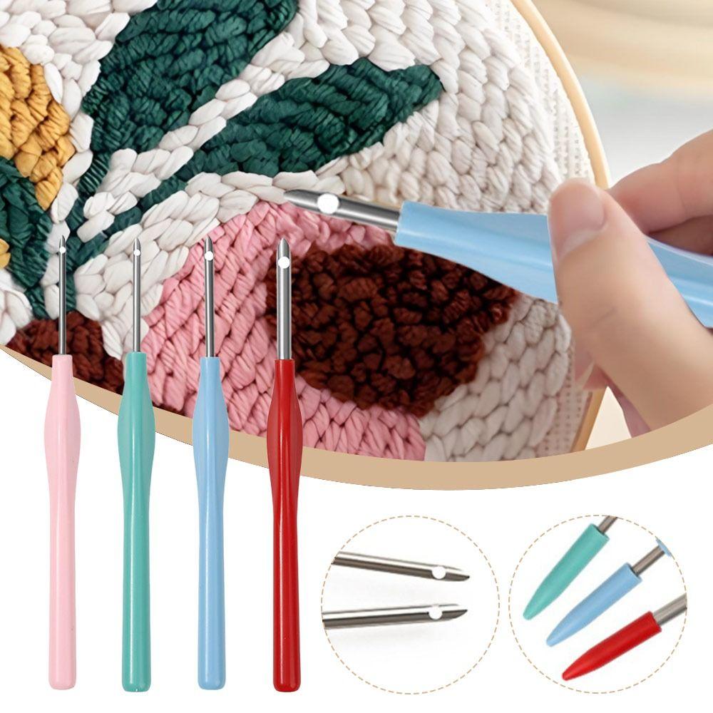 1/4Pcs Adjustable Embroidery Punch Needle Kit Poking Cross Stitch Tools DIY Craft Punching Needle Embroidery Pen