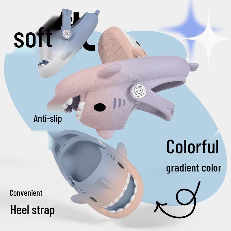 Gradient Shark Kids' Non-Slip Summer Clog Slippers – Cute, Soft Sole for Boys and Girls